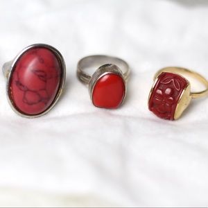 Ravish Me Red Ring Set of 3